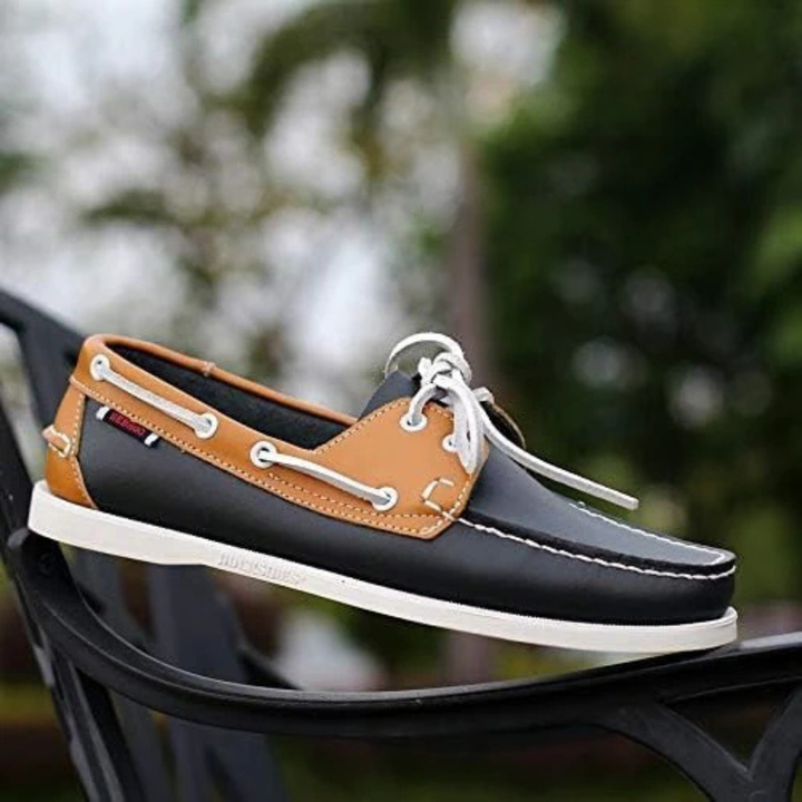 Men's classic boat shoes, elegant design for everyday style. Comfortable casual nautical footwear with slip-resistant sole.