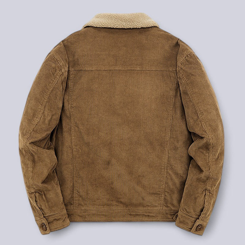 Stylish men's corduroy outerwear in a timeless design, featuring a warm padded lining