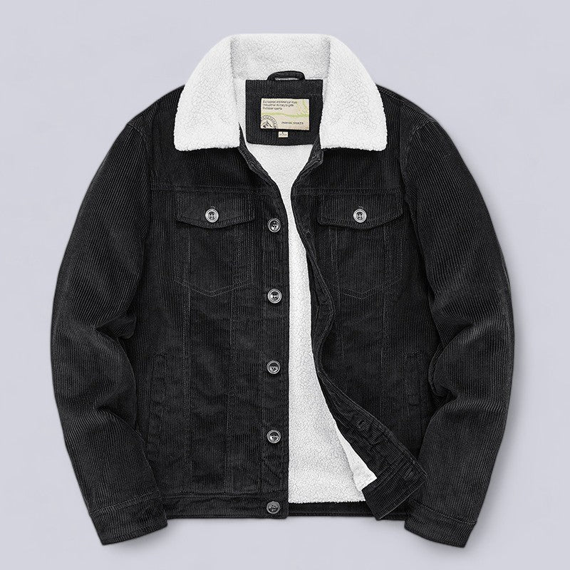 Casual men's padded corduroy jacket, an essential piece for cold weather and classic style