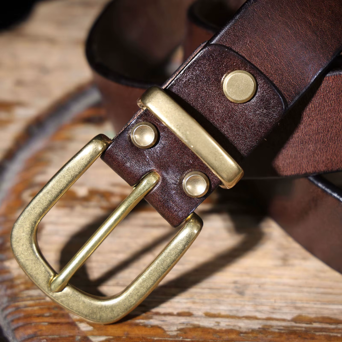 Black full-grain leather men's belt, a rugged and reliable everyday accessory