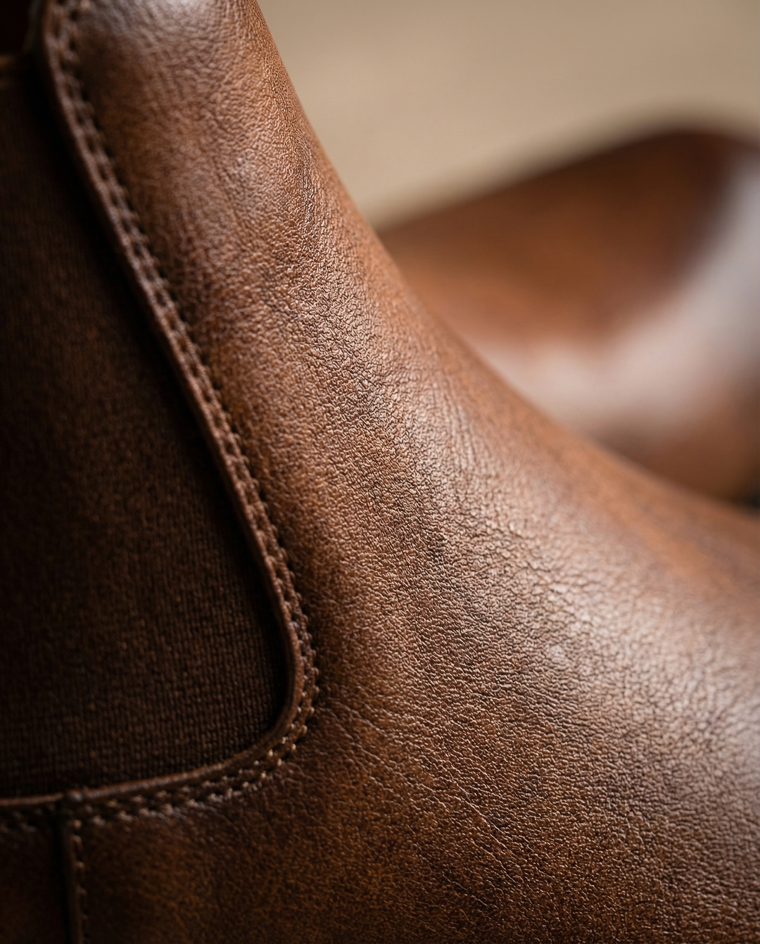 Fashionable men's dark brown leather dress boots, Chelsea style, suitable for formal and casual wear