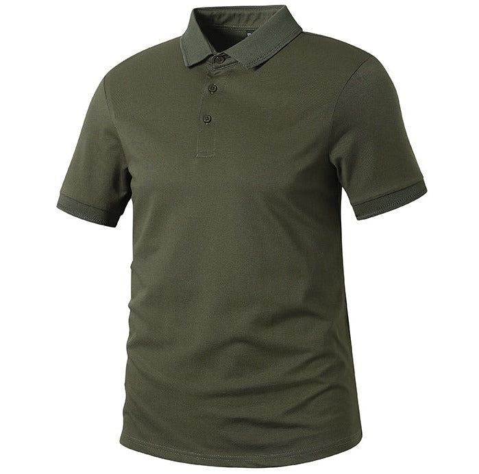 Men's classic casual polo shirt, short sleeve, soft cotton blend fabric