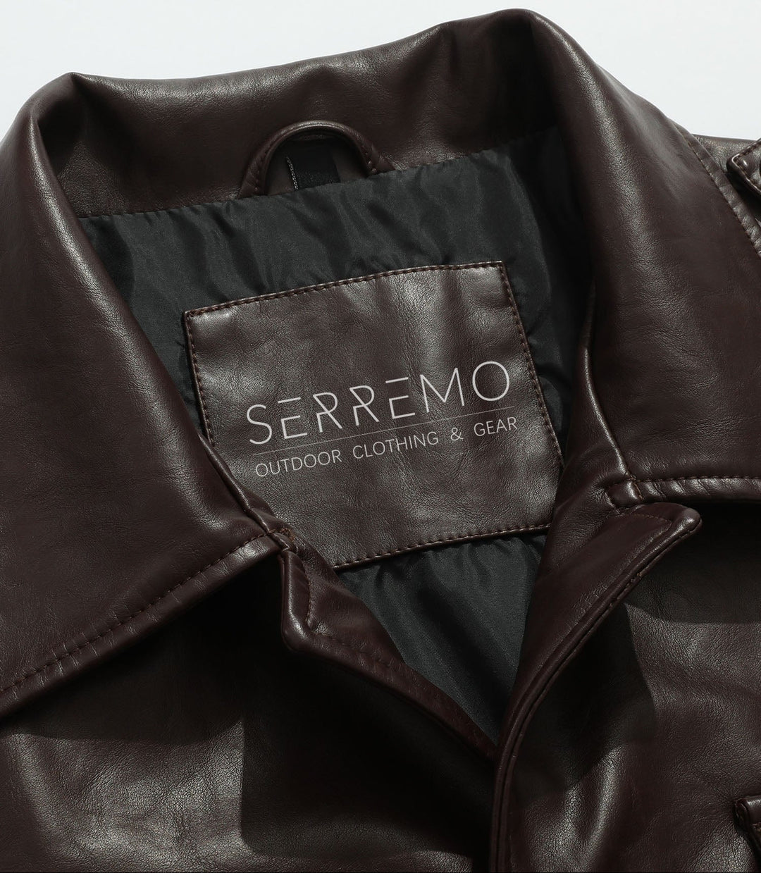 Men's classic coffee faux leather jacket, perfect for versatile outerwear fashion