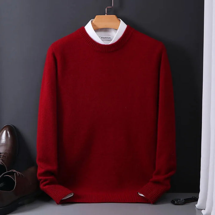 Men's classic crew neck sweater in soft knit fabric for everyday comfort & style. Versatile pullover for fall & winter.