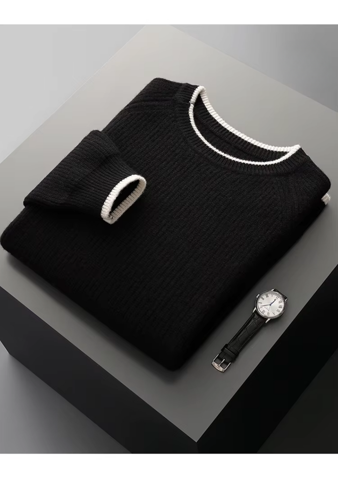Layering men's crew neck sweater, an all-season fashion staple for casual & smart looks.