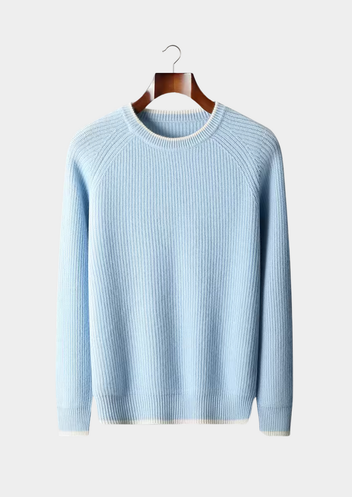 All-season men's classic crew neck pullover, a timeless piece for smart casual layering.