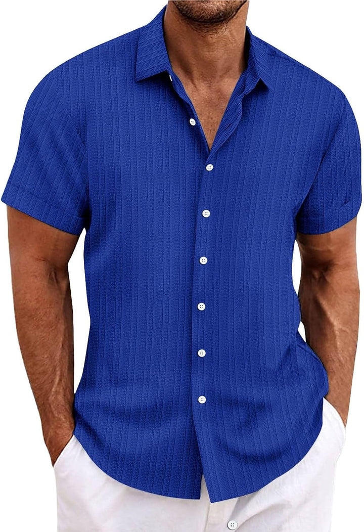 Front view: Men's classic fit polo shirt, collared neck, button placket. Essential short sleeve for casual fashion.