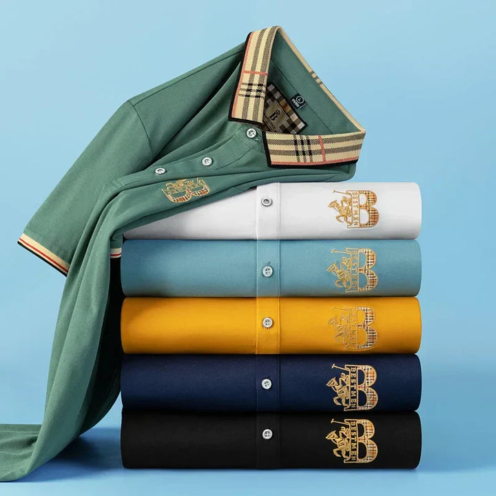 Casual men's short-sleeve polo shirt, offering effortless style and comfort for daily wear.