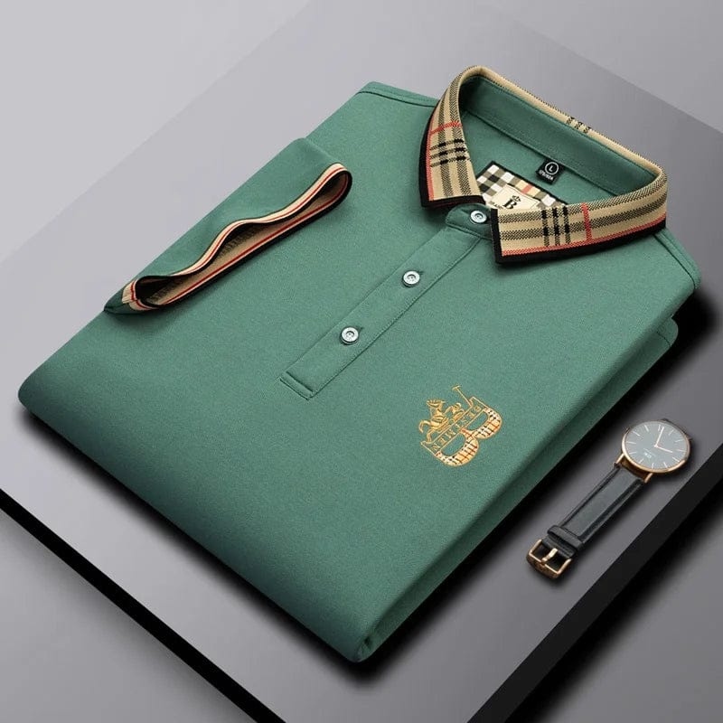 Men's embroidered short-sleeve polo, essential for casual spring and summer outfits.