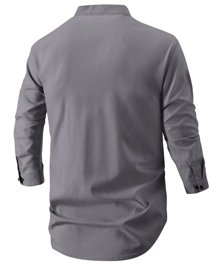 Everyday men's casual shirt, short-sleeve polo, Classic Fusion style, comfortable button-up for summer.
