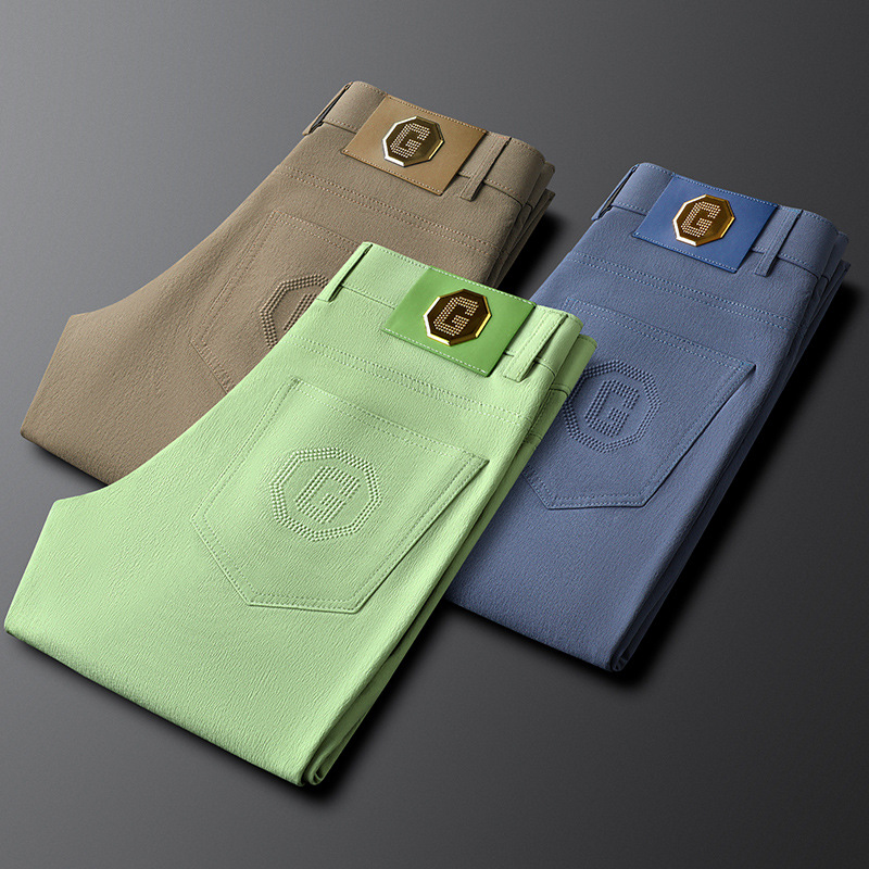 Tailored brushed cotton trousers for men, versatile and stylish for workwear and everyday fashion.