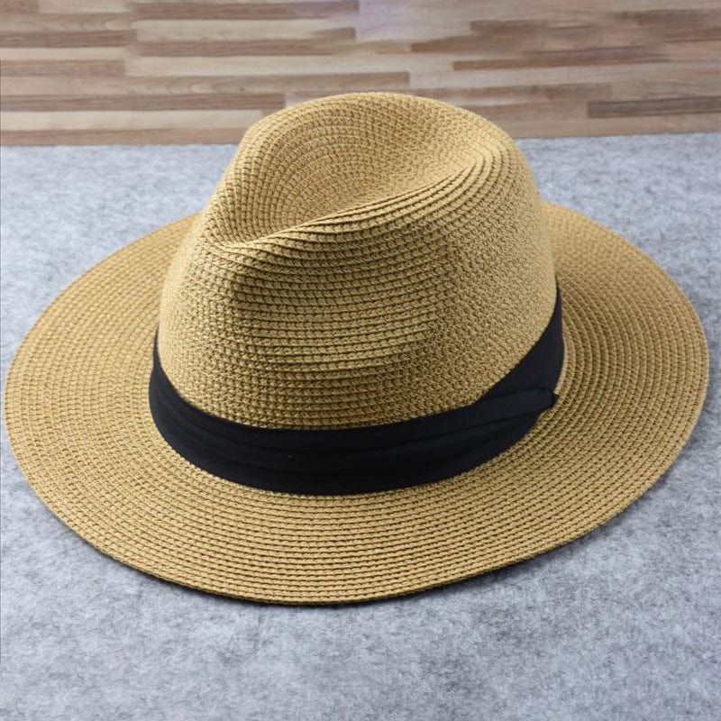 Classic men's Panama hat, handmade for summer sun protection & elegant outdoor style.