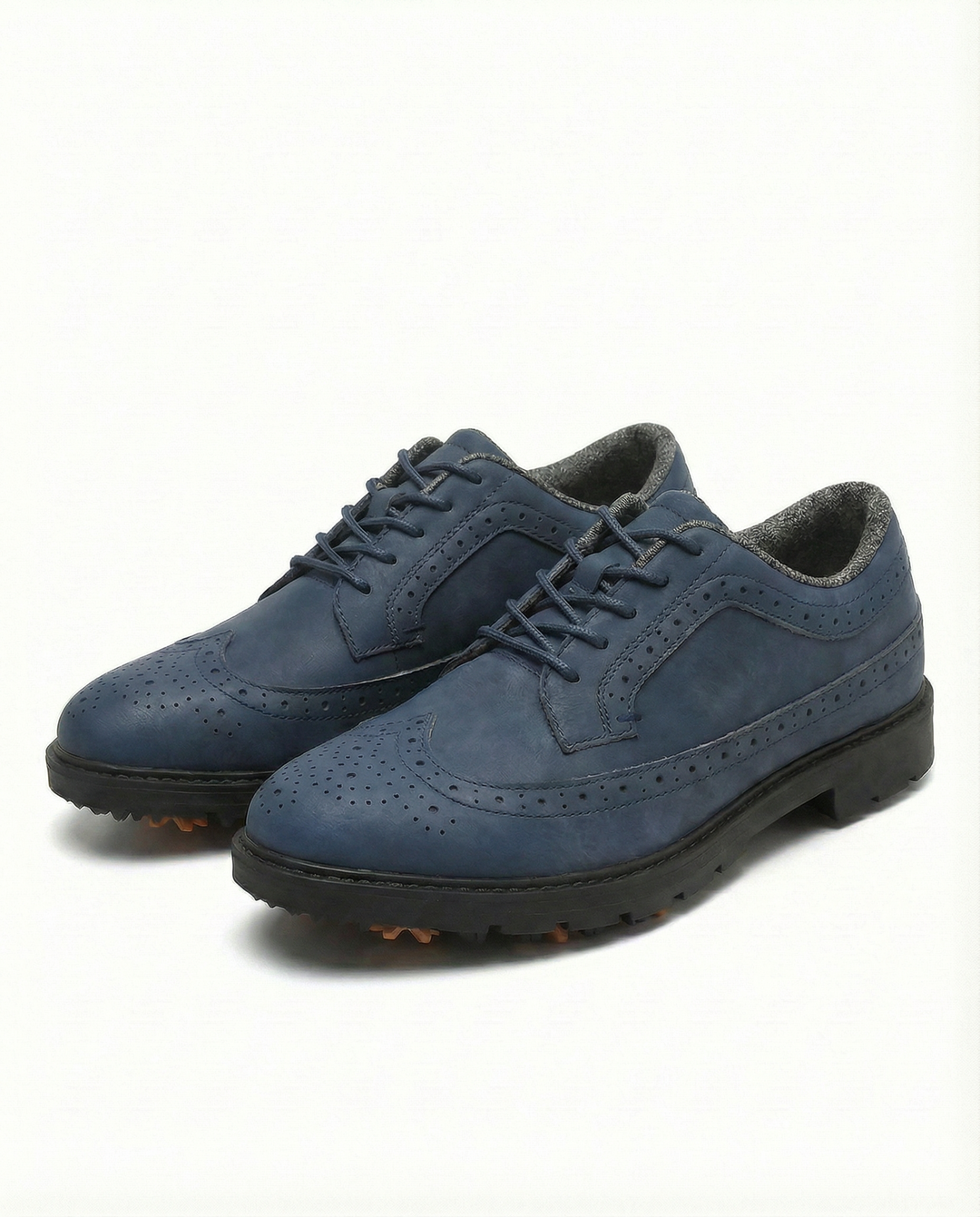 Detail of leather texture on men's derby shoes, soft & comfortable for all-day wear