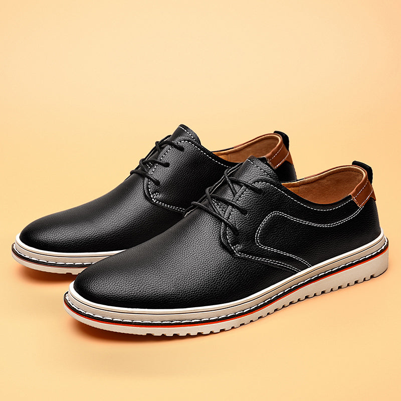 Men's comfortable leather dress shoes in a versatile tan color, ideal for all-day wear