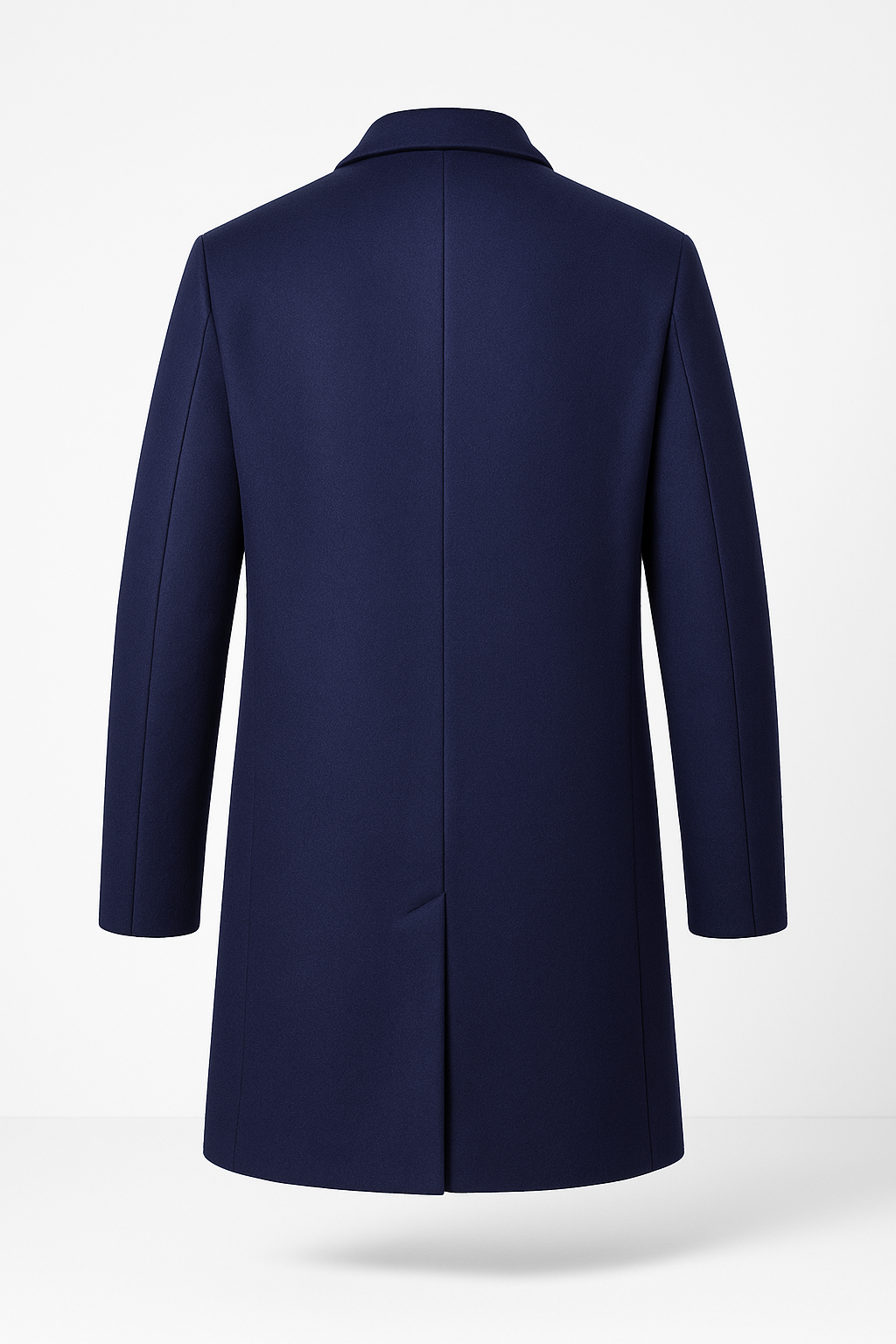 Stylish men's trench coat, a classic long winter overcoat with sophisticated notch lapel for cold weather.