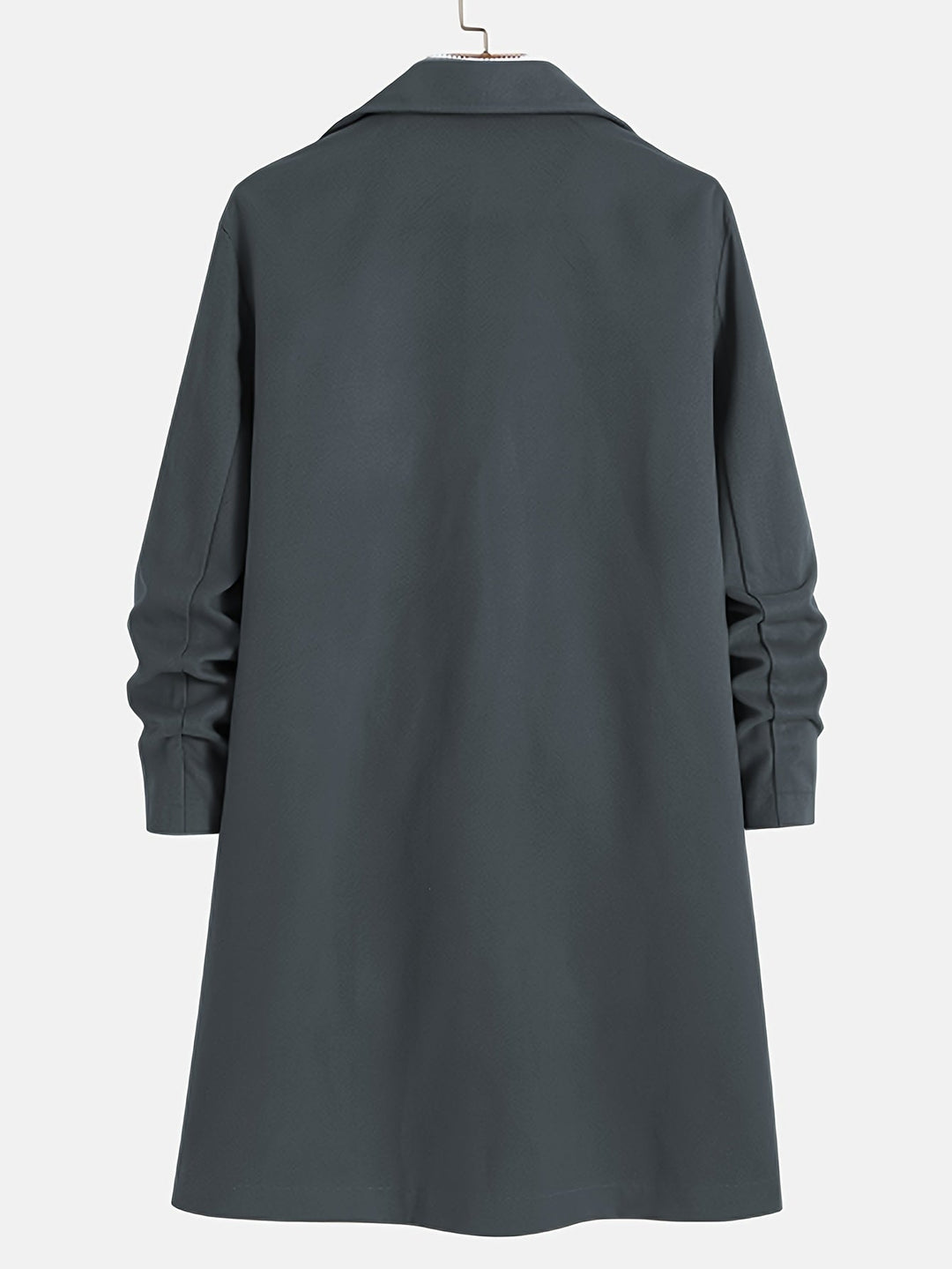 Elegant men's single-breasted long lapel overcoat, perfect for business casual and classic men's fashion.