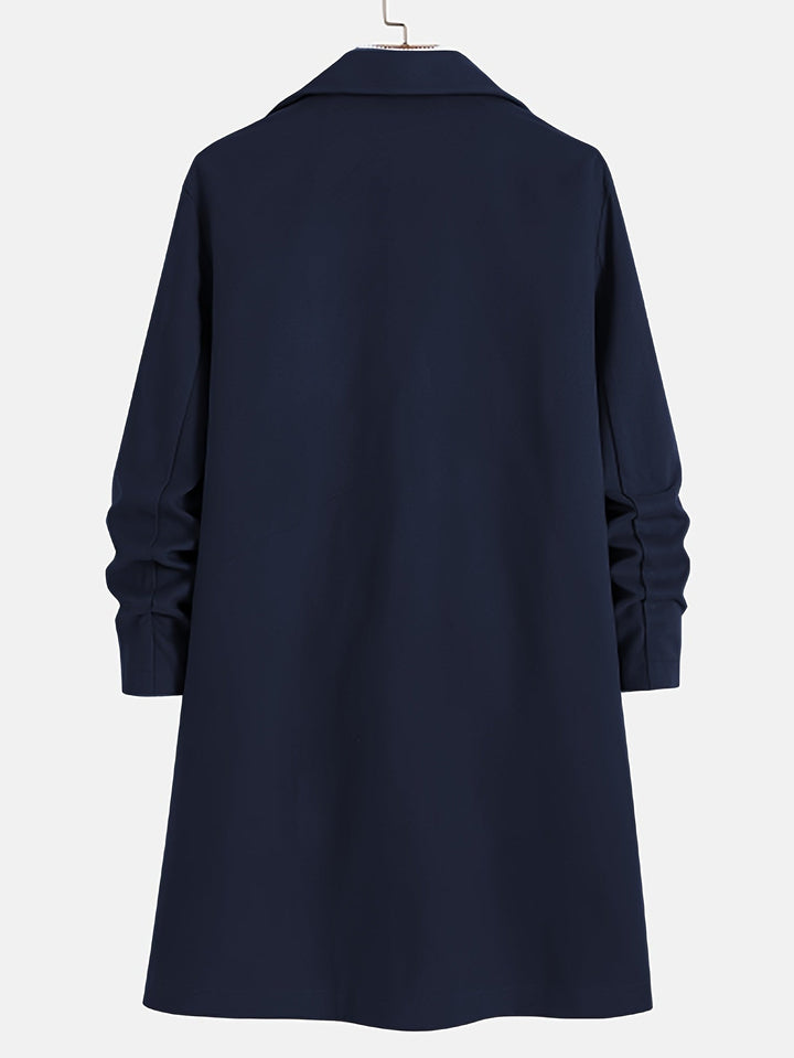 Russell men's single-breasted long lapel overcoat. A sophisticated choice for fall & winter outerwear.