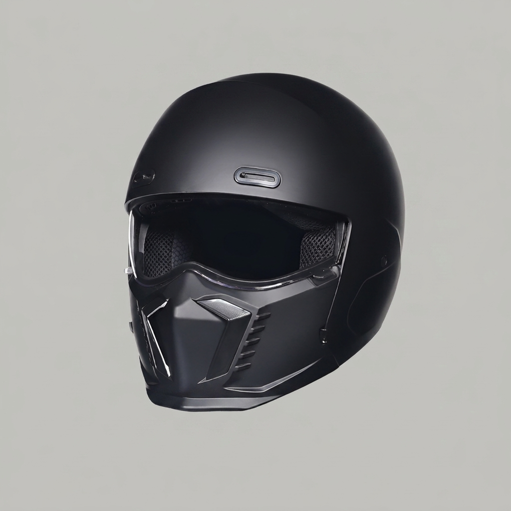 Classic full face motorcycle helmet for men, perfect for cruiser & street bike riders, all-weather protective gear.