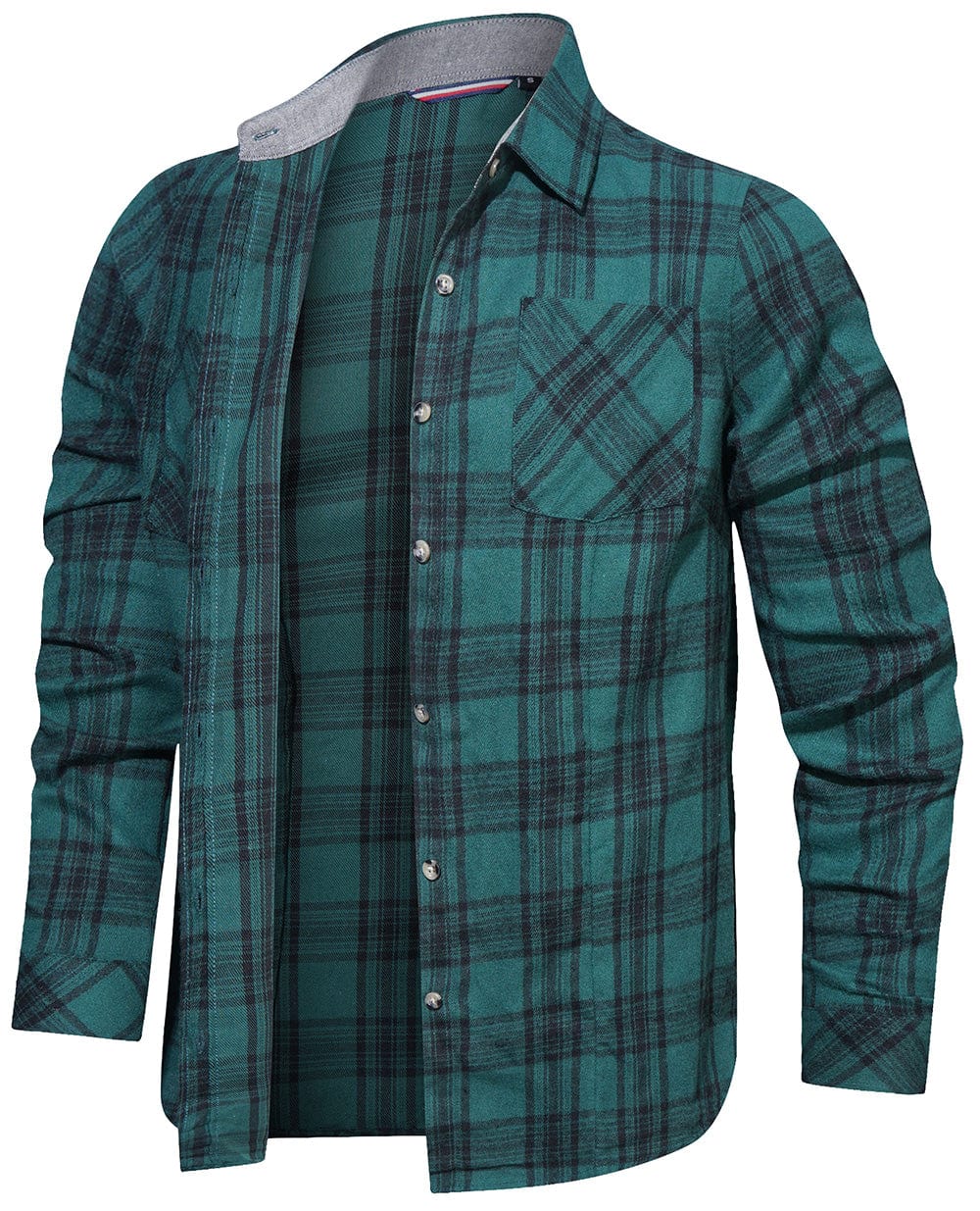 Men's button-down long sleeve shirt, comfortable cotton blend plaid for everyday wear