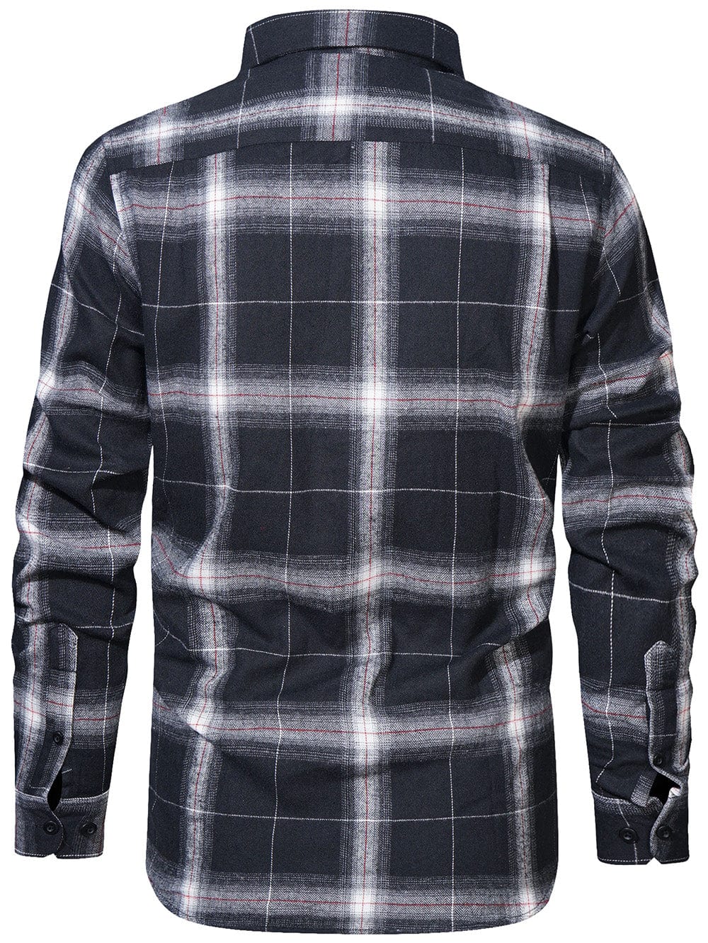 Textured close-up of a men's plaid flannel shirt, highlighting the soft cotton blend fabric