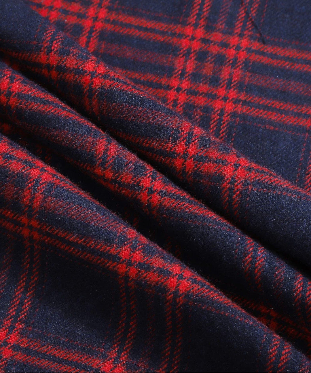 Winter essential: Men's classic plaid flannel shirt, thick fabric, warm, button-up