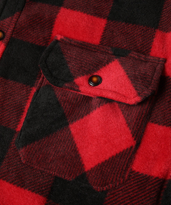 Stylish men's red plaid flannel shirt, ideal for everyday wear, outdoor activities, or a rugged casual look.