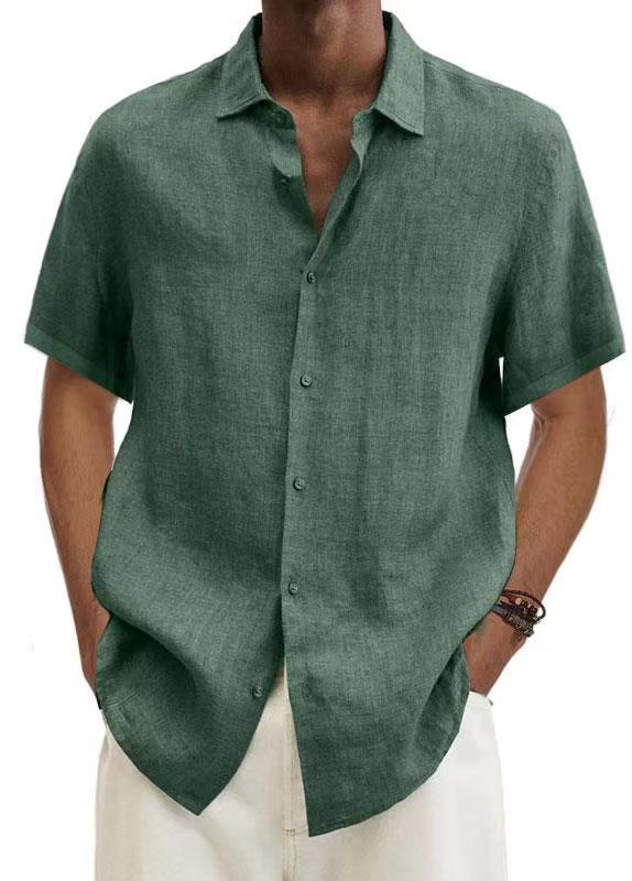 Stylish men's short-sleeve collared shirt, perfect for summer casual fashion.