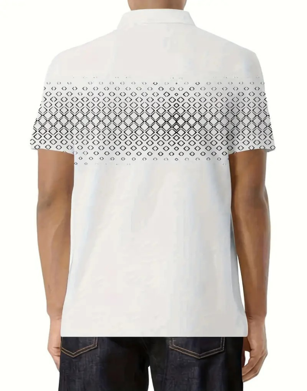 Comfortable men's short sleeve polo, ideal for versatile everyday style. Classic collared men's fashion.