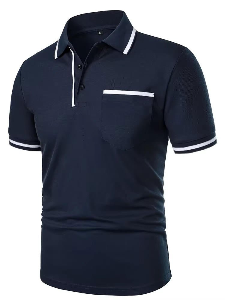 Men's comfortable short sleeve polo shirt with chest pocket, a classic everyday top perfect for versatile wear.