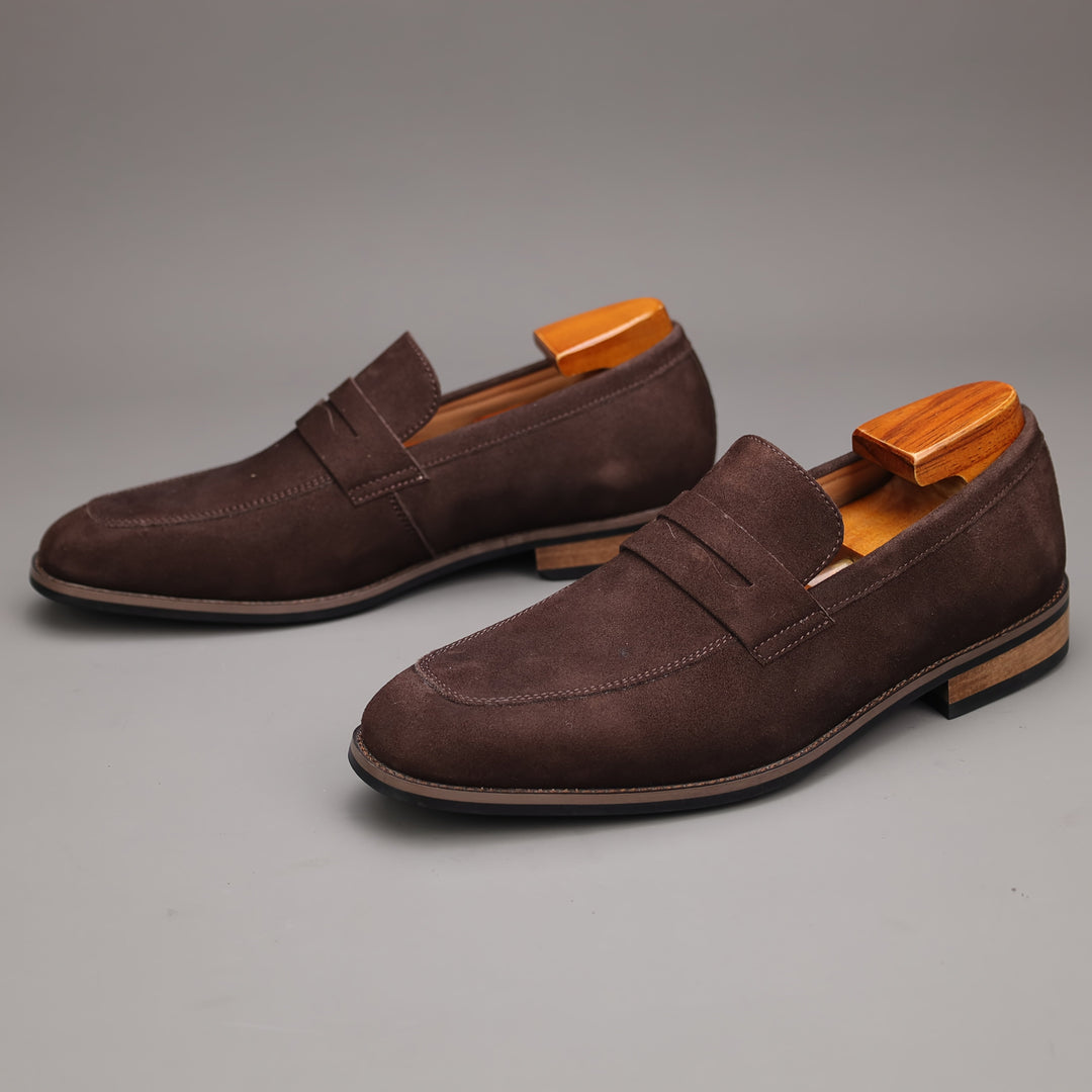 Comfortable men's slip-on loafers with durable sole, providing excellent support for all-day wear.