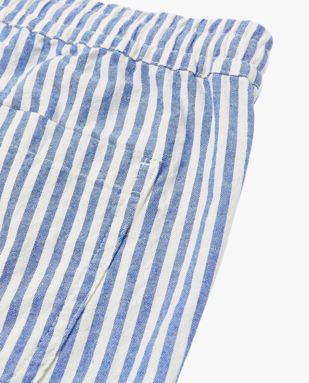 Comfortable men's striped shorts with an elastic waist & drawstring. Breathable fabric, great for spring/summer fashion.