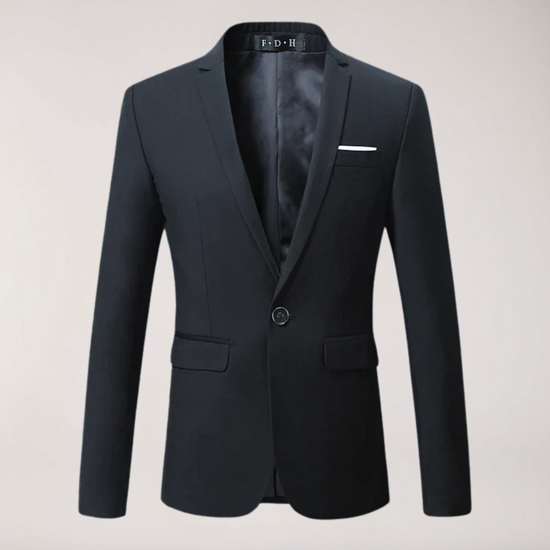 Men's classic tailored blazer, ideal for professional business wear, smart casual, & sophisticated office fashion.
