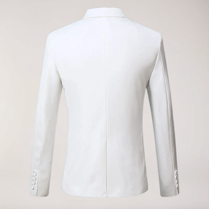Elevate professional style with this classic men's tailored blazer, a key piece for business suits & smart outfits.