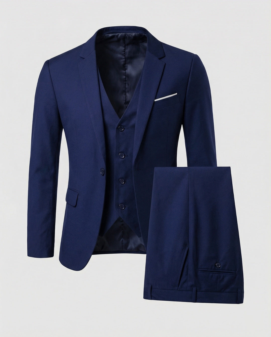 Stylish men's three-piece suit set. A timeless classic for formal events, weddings & professional wear.