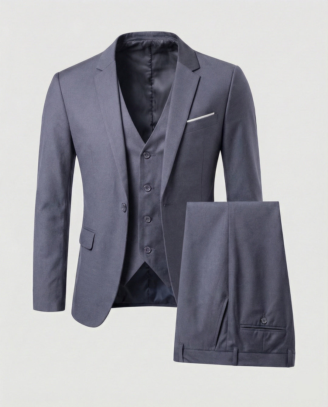 Sophisticated men's three-piece formal suit set. Achieve a sharp, professional look for any event.