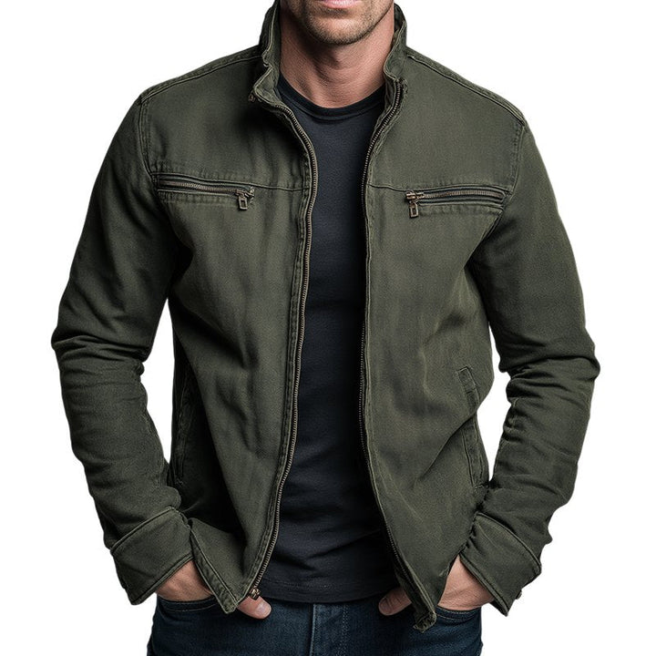 Stylish men's outerwear, a smart casual utility jacket with a comfortable fit, ideal for a polished look.