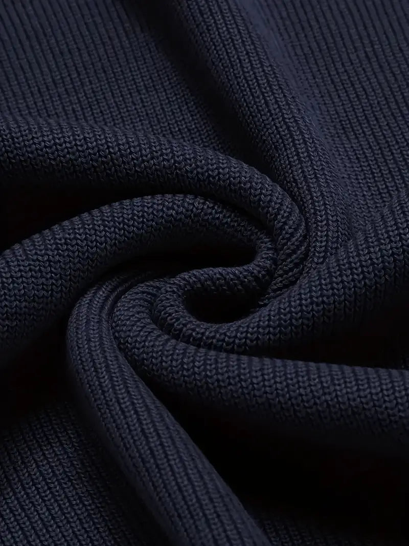 Classic men's long-sleeve V-neck sweater in a neutral tone. Essential fall & winter apparel for versatile, comfortable wear.