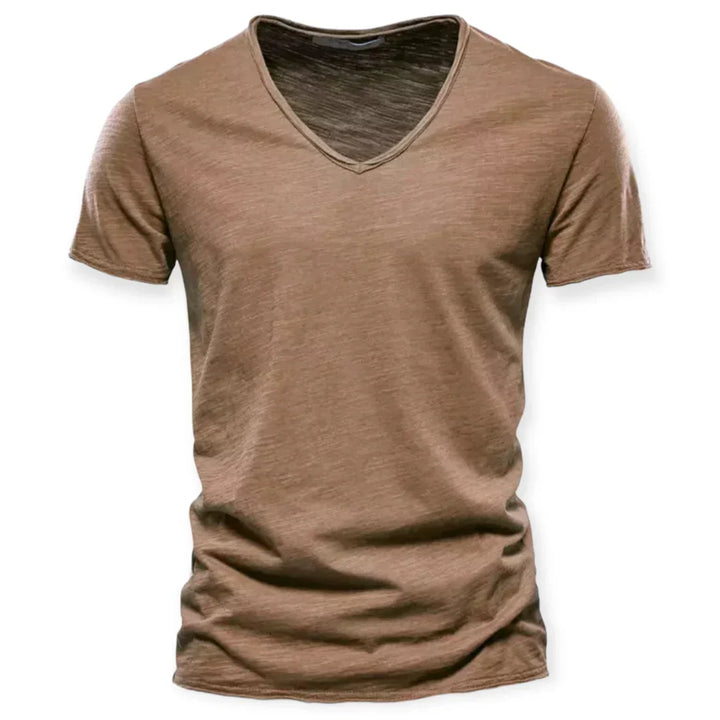 Classic men's V-neck t-shirt, a wardrobe essential for stylish everyday casual wear.