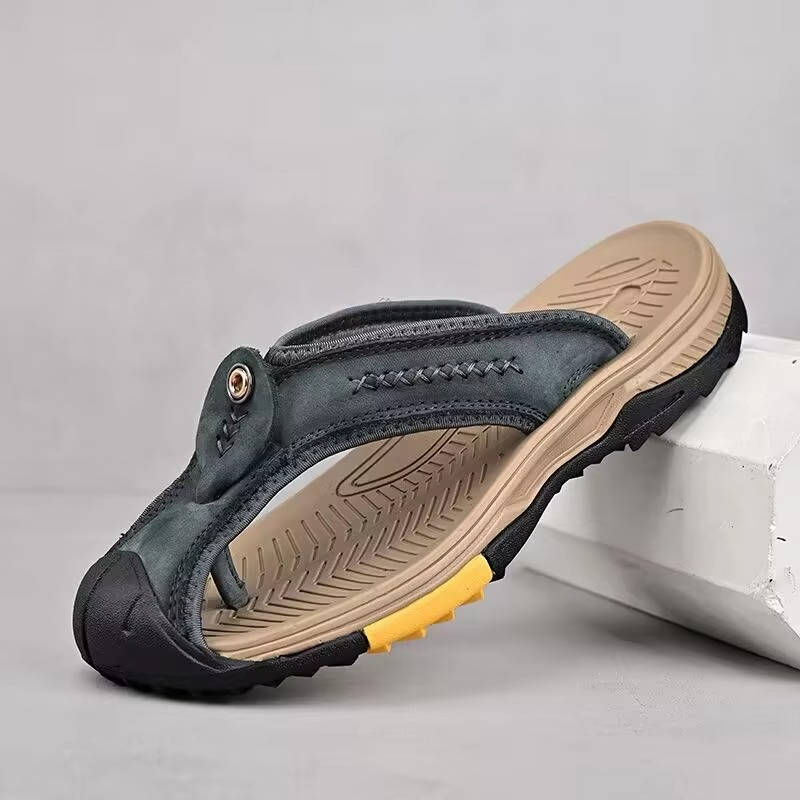 Secure fit men's closed toe water sandals, non-slip sole, perfect for fishing, boating & beach days.