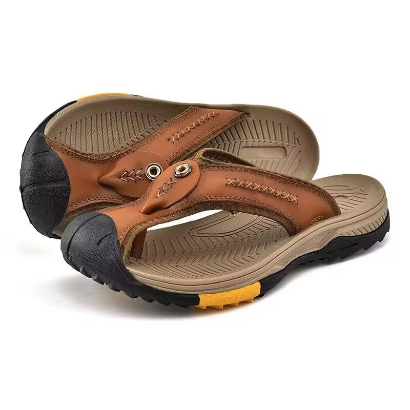 Durable men's closed toe water sandals for hiking, beach & water sports, featuring non-slip grip.