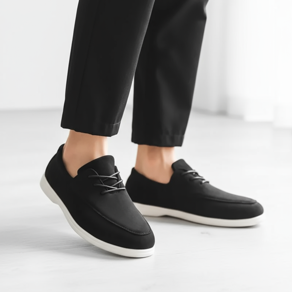 Texture shot of the premium suede used in Men's Cloud Comfort Loafers