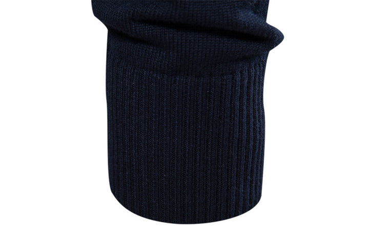 Stylish men's colorblock half-zip sweater, an essential for cool weather layering