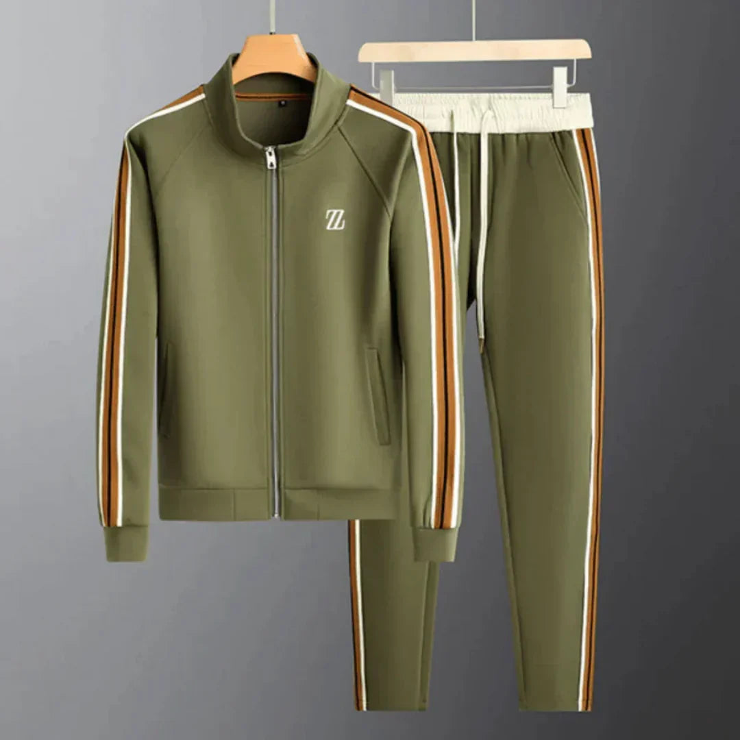 Men's comfortable athletic tracksuit set for everyday wear. New two-piece loungewear for active or casual style.