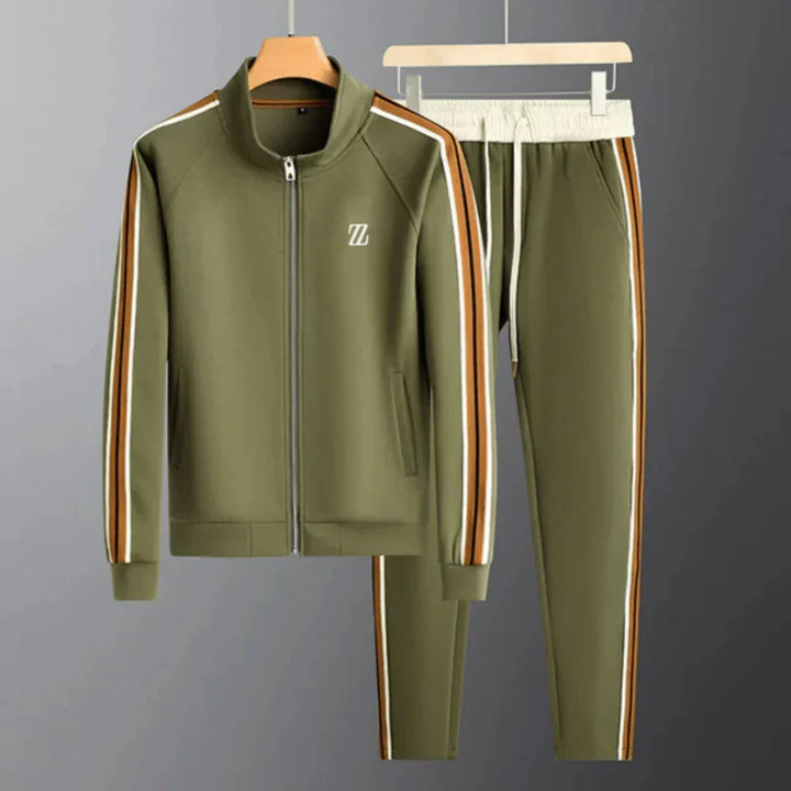 Men's comfortable athletic tracksuit set for everyday wear. New two-piece loungewear for active or casual style.