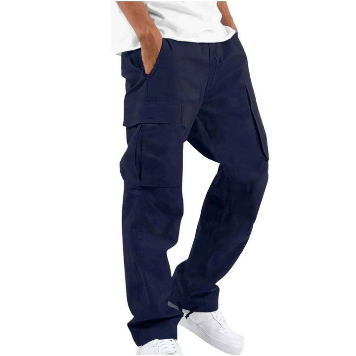 Versatile men's drawstring cargo pants, ideal for comfortable daily wear with functional pockets and a relaxed cut.