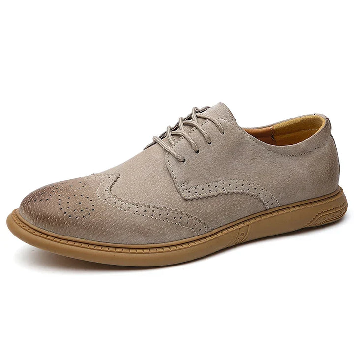Detailed men's lace-up casual shoes, offering comfort & a stylish look for daily wear.