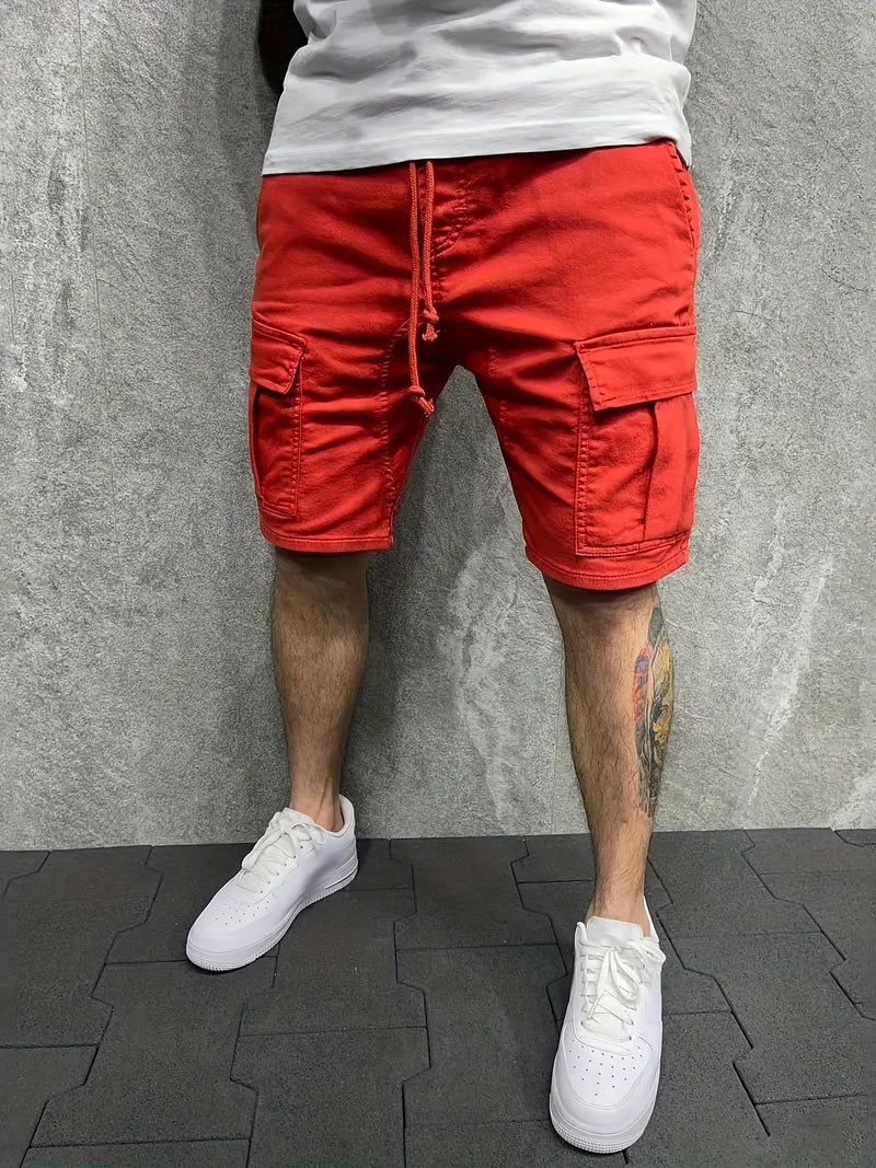 Men's comfortable drawstring cargo shorts, perfect for summer casual wear & everyday style. Ultimate comfort.