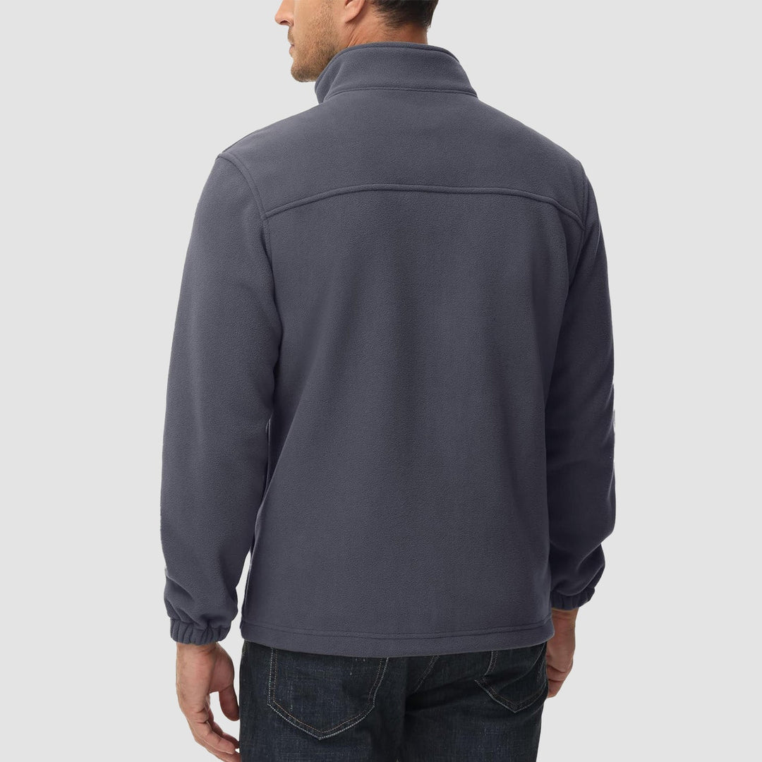 Contemporary men's navy fleece zip-up, excellent for everyday outdoor wear