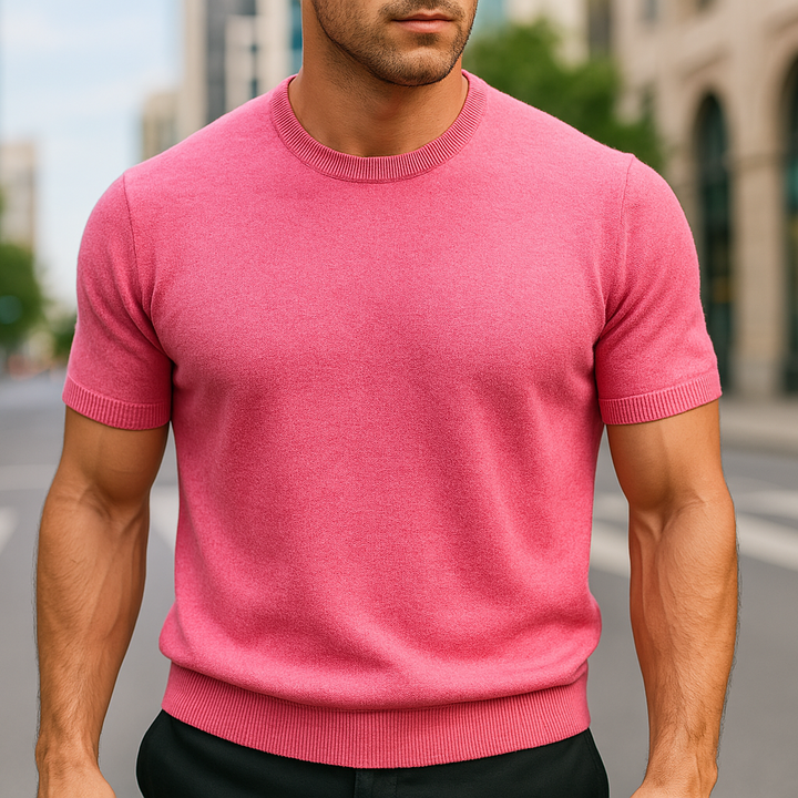 Men's crew neck t-shirt for smart casual style, tailored fit & all-day comfort. Versatile short sleeve top.