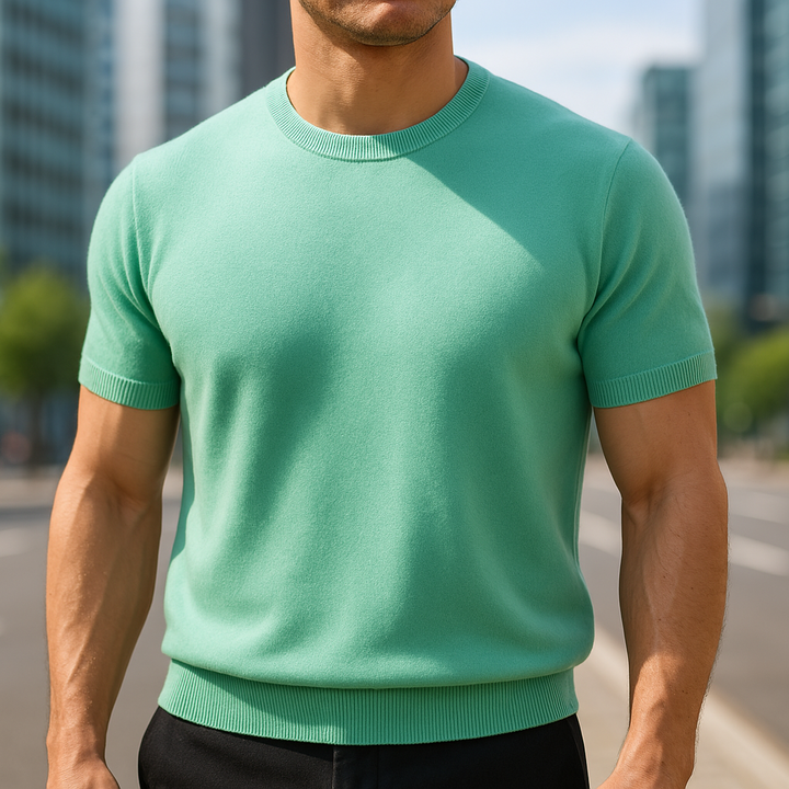 Men's short sleeve crew neck t-shirt. Smart casual design for everyday comfort & men's fashion.